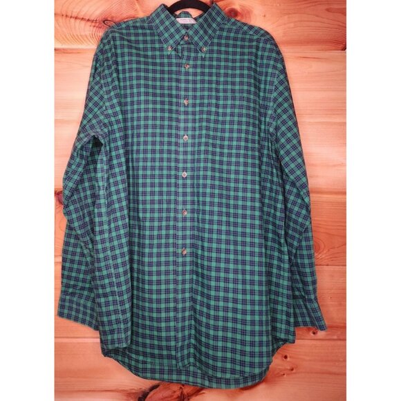 Green and Blue Plaid Men's Dress Shirt - Picture 7 of 11